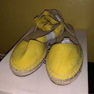 Yellow flat espadrilles